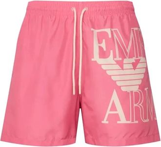 Emporio Armani Beachwear - Heren - Strandmode - Roze - S - Polyester - Badmode