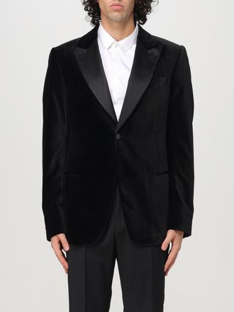Emporio Armani Mens Velvet Blazer Jacket - Black