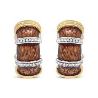 House of Brilliance 18K Gold Over Silver 9/10 Cttw Diamonds Huggie Hoop Earrings in Yellow at Nordstrom