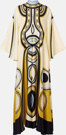 La DoubleJ Magnifico printed silk twill maxi dress
