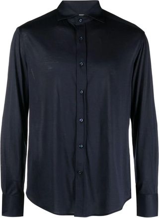 Brunello Cucinelli Silk And Cotton Jersey Shirt With Spread Collar Clothing