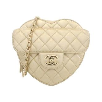 Chanel Pre-owned Vintage Schoudertas - Dames - Pre-owned - Geel - Maat: ONE Size Leer