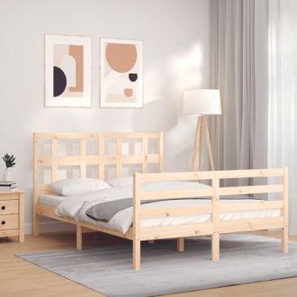 vidaXL Estructura De Cama De Matrimonio Con Cabecero Madera Maciza Vidaxl