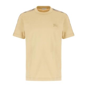 Burberry T-Shirts, male, Beige, Size: XL Logo Cotton T-shirt