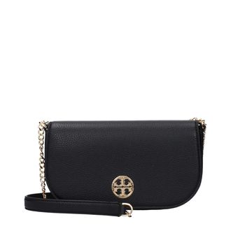 Tory Burch Zwarte Leren Schoudertas
