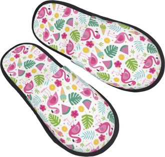 Generic Fluffy Slippers Cute Flamingo C Reusable House Slippers Soft House Shoes For Indoor Women Winter L