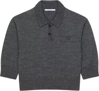 Givenchy Tops, Dames, Grijs, S, Wol, Polo Top van Wol