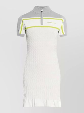 Casablanca textured polo dress ruffle hem zip