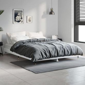 vidaXL Bed Frame without Mattress High Gloss White 135x190 cm Double Vidaxl