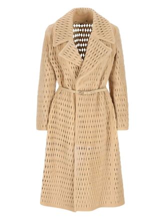 Fendi cut-out shearling leather - Neutrals