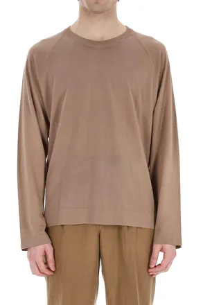 Officine G&eacute;n&eacute;rale Lyocell-Cotton-Silk Crewneck Sweater