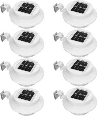 OEM Juego De 8 Luces Solares Blancas Para Pared, Aptas Para Canalones Y Resistentes Al Agua