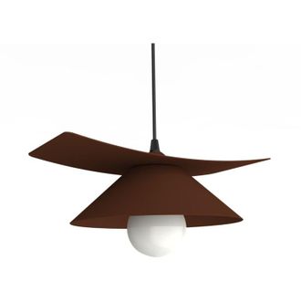 Lumicom Miller Sospensione, 1X E27, max 42W, metallo, marrone corten, D.25cm - Lumicom