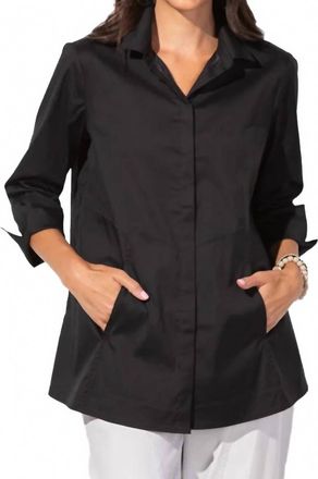 Habitat Hidden Placket Shirt In Black