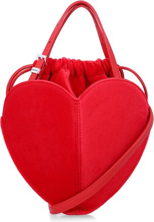 Rotate Red Velvet Heart-Shaped Evening Bag