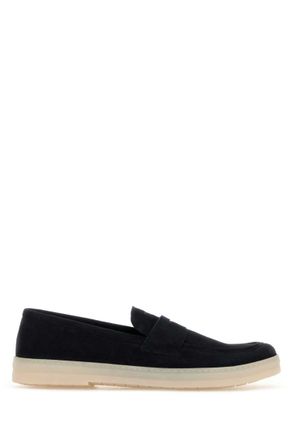 Prada Navy Blue Suede Loafers