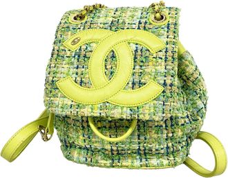 Chanel Green Tweed Backpack (Pre-Owned)
