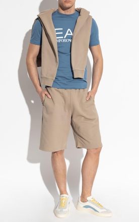 Emporio Armani T-shirt With A Printed Logo, Mens, Blue