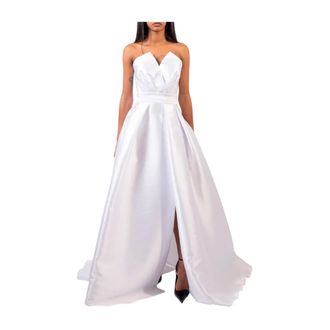 Doris S Elegante Witte Lange Jurk - Dames - Avondkleed - Wit - S - Kleedjes