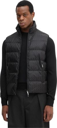 A|X Armani Exchange Gilet Shiny Logo All-over - - Jackets - Uomo - Nero - L