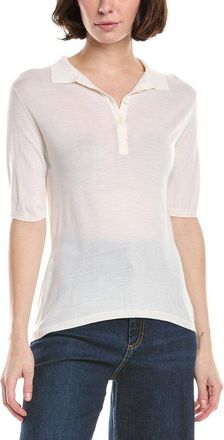 Eleventy WomenS Off White Knit Half-Sleeve Polo, Size S