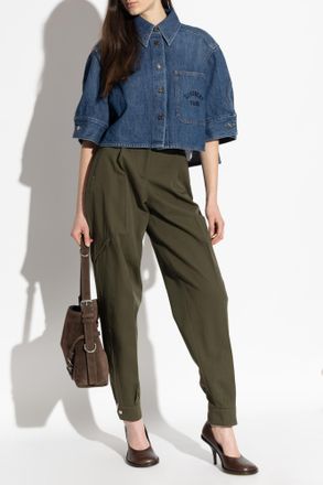 Givenchy Pleated Trousers, Womens, Green