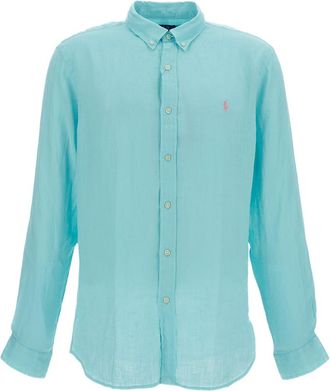 Polo Ralph Lauren Lightweight Tailored Linen Shirt with Embroidered Logo