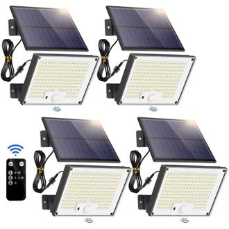 OEM Focos Solares Inteligentes Para Exteriores Con Sensor De Movimiento Independiente, 172 Led, 3 Modos, Ip65 (negro)