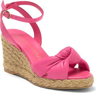 Stuart Weitzman Playa Espadrille Knot Wedge Sandal in Hot Pink/Natural at Nordstrom Rack, Size 7
