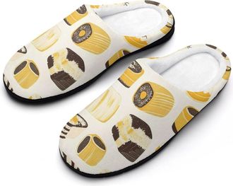 Generic Snack Cake Fashion Cotton Slippers for Women Memory Foam House Slippers Non-Slip House Bedroom Shoes