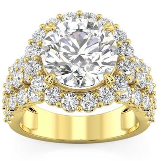 Pompeii3 Certified 5Ct Diamond Multi Row Engagement Ring 14k Gold Lab Grown
