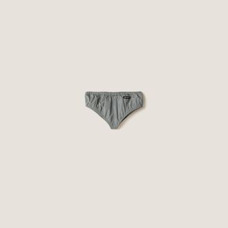 Miu Miu Technical Silk Briefs, Woman, Lead Gray, Size 1
