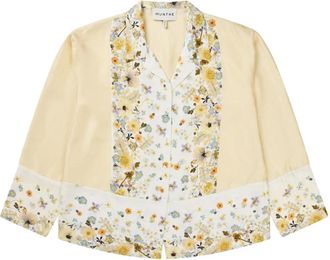 Munthe Overhemden, Dames, Veelkleurig, M, Elegante Bloemen Zijden Blouse
