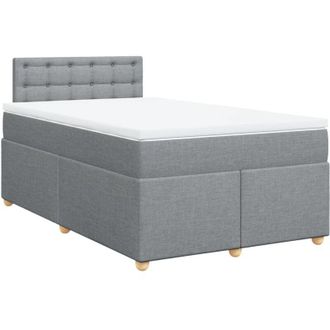 vidaXL Vidaxl - Cama Box Spring Con Colch&oacute;n Tela Gris Claro 120x190 Cm