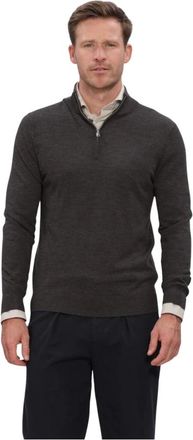 Profuomo Merino Half Zip - Heren - Truien - Grijs - Maat: L Wol