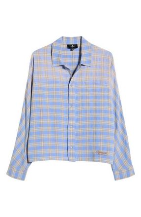 Represent Santa Monica Flannel Button-Front Shirt in Drift Blue at Nordstrom, Size Xx-Large