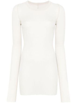 Rick Owens fine-ribbed top - women - Silk - 40 - Neutrals