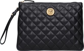 Versace Damens Schwarze Leder-Clutch