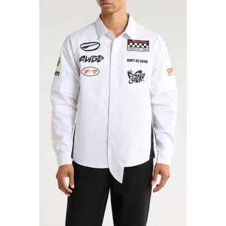 Puma x A$AP Rocky Layered Pit Crew Button-Up Shirt in Puma White at Nordstrom Rack, Size X-Large