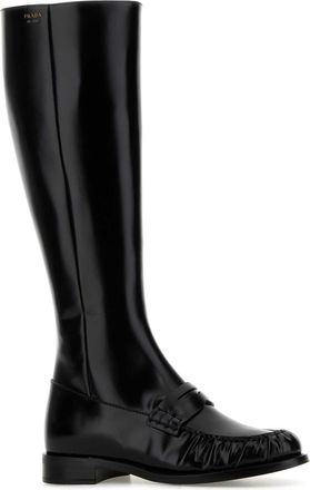 Prada Womens Boot Black Leather