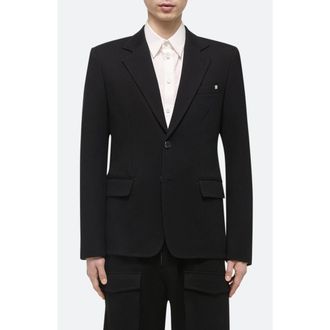 Helmut Lang Zip Classic Ponte Knit Blazer in Black at Nordstrom Rack, Size 42
