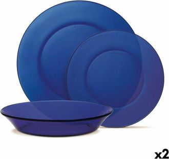 Duralex Set di Stoviglie Duralex Lys Vetro Blu scuro 12 Pezzi (2 Unit&agrave;)
