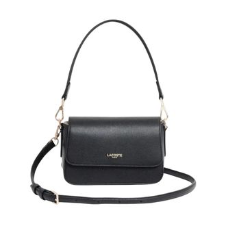 Lacoste Tassen, Dames, Zwart, ONE Size, Leer, Champs-&Eacute;lys&eacute;es Schoudertas