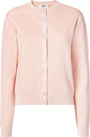 Fendi Cardigan a fantasia con bottoni - Rosa