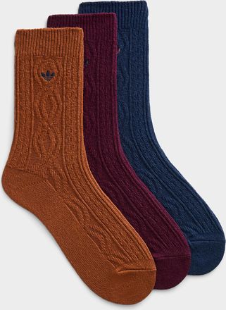 adidas Mens Ultra-soft twisted cable socks 3-pack