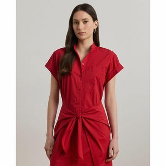 Ralph Lauren Hemdjurk met sierknoop en korte mouwen CHONIE