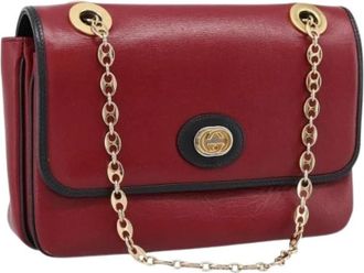 Gucci Pre-owned Vintage Shoulder Bag - Dames - Vintage Schoudertas - Rood - ONE Size - Leer - Vintage