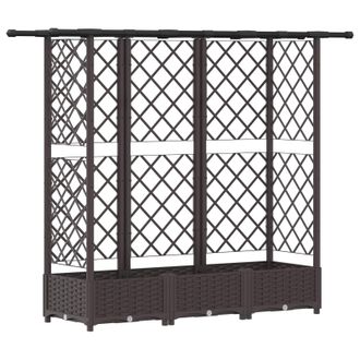 vidaXL Cama Elevada Con Trellis Y Techo Marr&oacute;n 164 X 40 X 123 Cm Pp Vidaxl