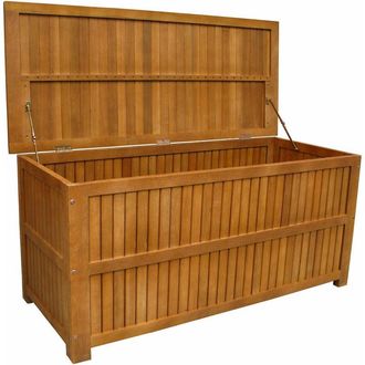 Milani Home baule porta cuscini da giardino in legno massiccio di acacia