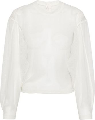 System semi-sheer jersey top - women - Polyester - 34 - White